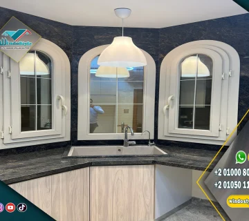 شباك PVC مفصلي من ويندوستايل بتصنيع دقيق وخامات عالية الجودة، عزل حراري وصوتي، تشغيل سلس وتشطيب أنيق مناسب للمنازل والشركات 