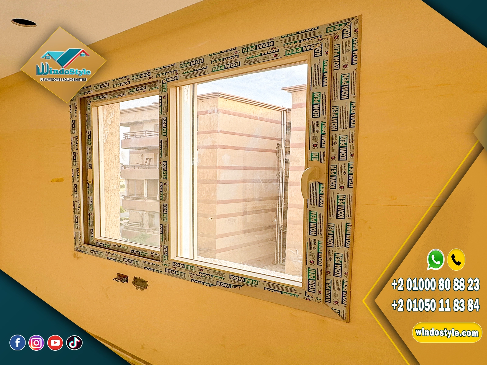 شبابيك PVC للشقق جودة أوروبية