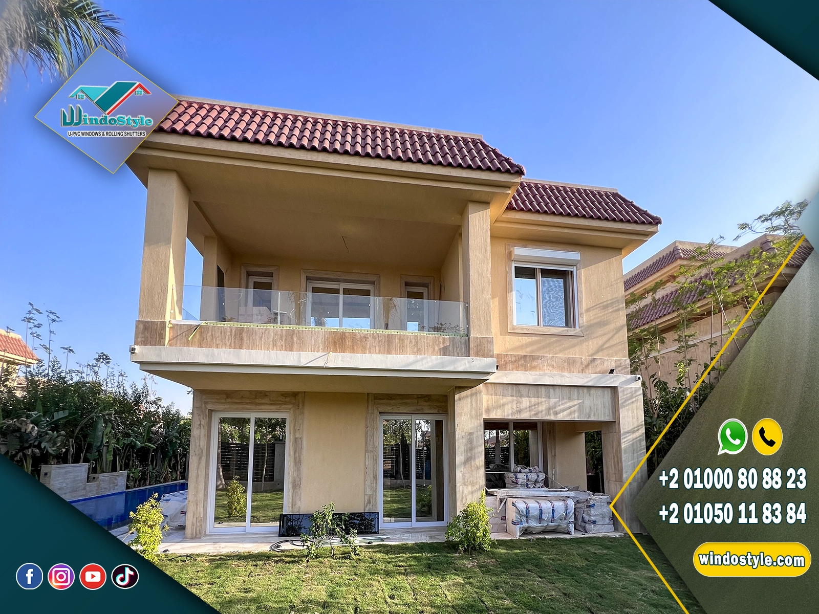 اسعار شبابيك uPVC تشطيب فاخر