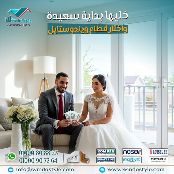 بتجهز شقتك الجديدة؟ يبقي خليها بدايه سعيده وموفره عليك 🤵🏻👰🏻🪟 1 عندما تبدأ في تجهيز شقتك الجديدة، غالبًا ما ينشغل عقلك بالأثاث، الديكورات، الألوان، والأجهزة الكهربائية. لكن وسط كل هذه التفاصيل، هناك عنصر أساسي يُعتبر بمثابة "العمود الفقري" لراحة بيتك وأمانه: الأبواب والشبابيك. قد تبدو للبعض مجرد تفصيلة جانبية في أعمال التشطيب، لكنها في الحقيقة استثمار طويل المدى يحميك ويوفّر لك راحة البال، ويجعل بيتك مكانًا آمنًا ودافئًا وهادئًا، فضلًا عن اللمسة الجمالية التي يضفيها تصميمها العصري على الديكور.