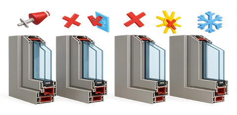 uPVC مادة مقاومة للمواد الكيميائية وأشعة الشمس وأضرار المياه. مع مجموعة متنوعة من الألوان والتشطيبات. وأبرز ما يميزها هو أنها تنتج تشطيبات تعد بديلاً مثالياً للخشب للشبابيك والواجهات، خاصةً عند تركيب الزجاج المزدوج في منزلك.